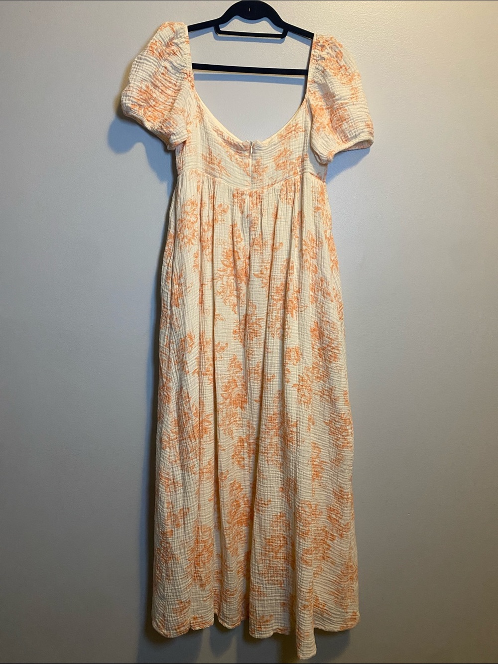 Worth Collective Haven 100% Cotton Tie Front Maxi Dress in Sherbet Medium Gauze - Picture 12 of 16
